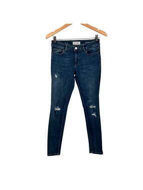 DL1961 Womens Emma Power Legging Jeans Distressed Low Rise Blue Size 26 Waist